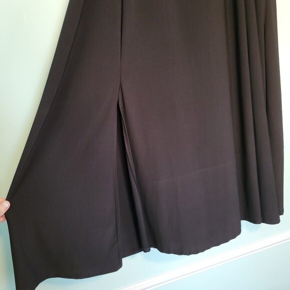Tiffany & Grey Black Midi Skirt Side Slits Size 2X - Picture 6 of 6